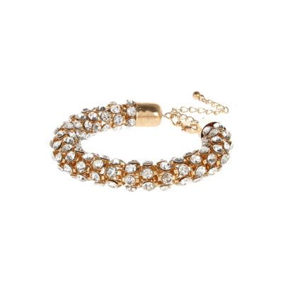 Gold tone embellished rope bracelet